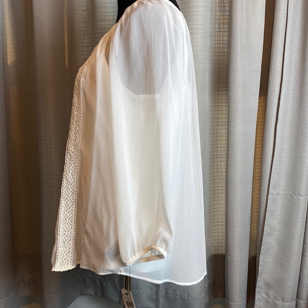 AB Studio Women’s 2 pc Tank & Blouse White sz L NWT - Picture 4 of 12